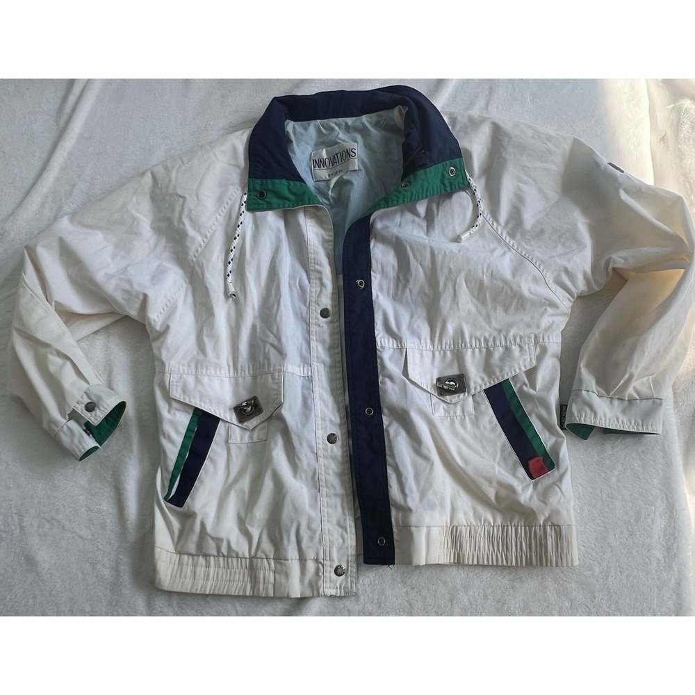 Innovations by Izzi Vintage 1980s Retro White Jacket 24"x25"‎
